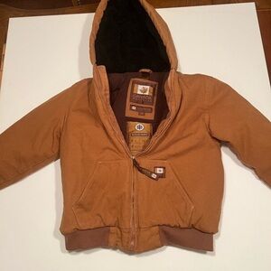 EUC Canada Workgear Kid's Wip Brown Heavy Outdoor Pocket Hood Jacket Size L